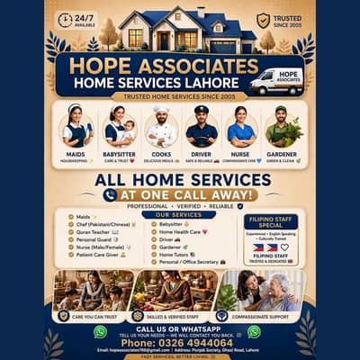 Nurse Maid, Cook, Driver,Home Services