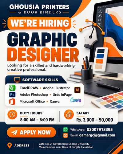 Graphic designer jobs | Faisalabad