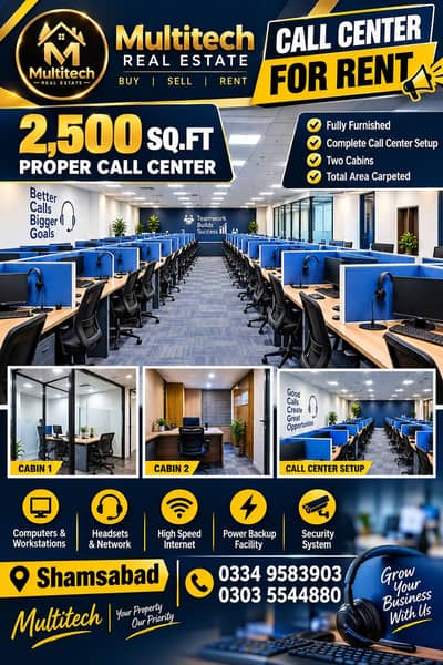 2nd floor available for call centre furnished