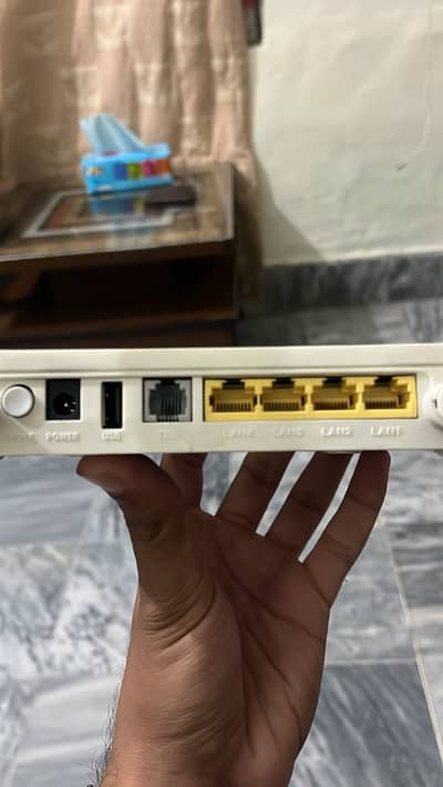 Huawei EG8141A5 XPON ONT Fiber Router With Adapter OPTIX/PTCL Working