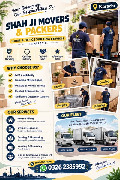 shah ji movers , Home And Office Shifting movers and packers transport