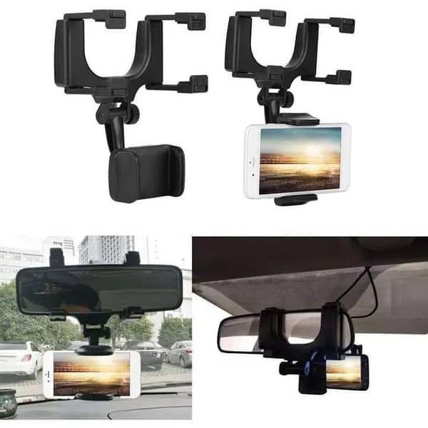 T  Universal Adjustable 360° Car Rearview Mirror Mount Mobile Phone Holder Stand Universal Navigation Support Automobile Data Recorder Bracket