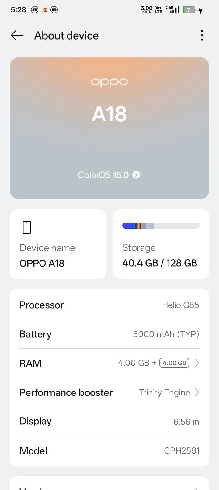 OPPO A18 4