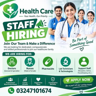 We are hiring Males & Female staff . Global Wellness Empowerment,Okara