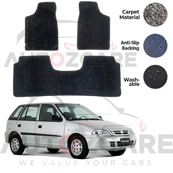 Suzuki Cultus Genuine Fitting Carpet Floor Mat 3PCS - Model 2007-2017