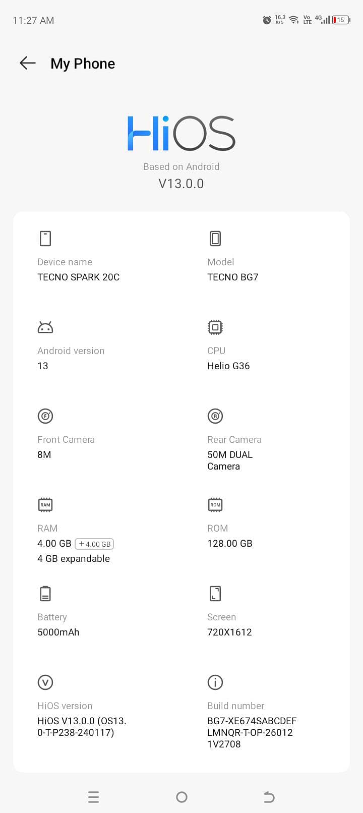 Tecno Spark 20C 0