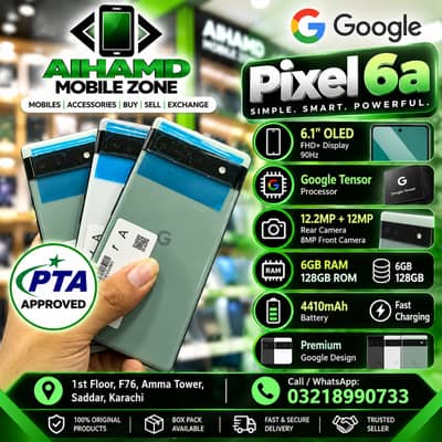 Google Pixel 6a - 128GB - Official Pta Approved