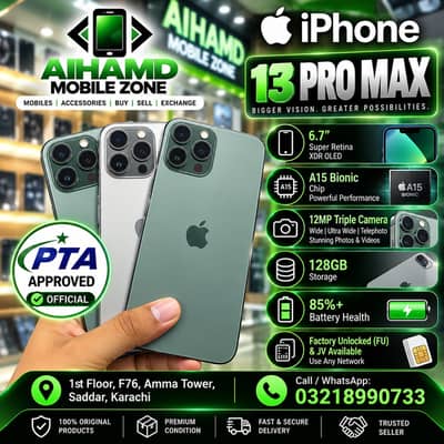 iPhone 13 Pro Max - 128GB - FU & JV Available - 85%+ Battery Health