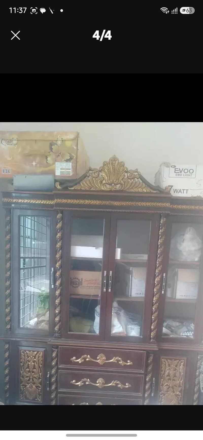 گلاس پالش بلکل نئی حالت میں الماری کالی ٹالی افضل والوں کی بنائی  ہوئ 2
