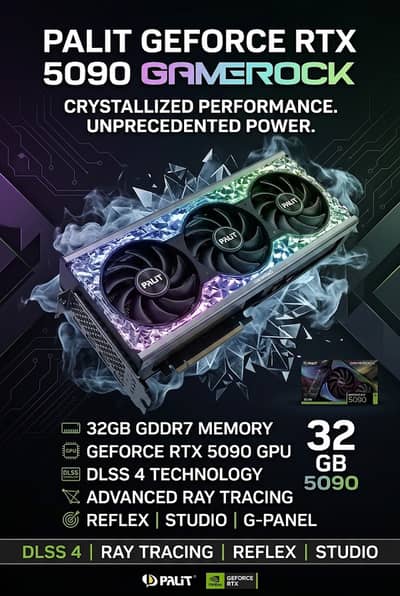 Palit GeForce RTX 5090 GameRock 32GB GDDR7 | High-End Graphics Card