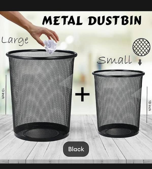 T  Metal Mesh Dustbins, Steel Dustbin, Dustbin for Office Use, Dustbin for room, Dustbin Large, Small office Dustbin, Trash Can, Dustbin for kitchen, Durable Dustbin for home, office and School, Wire Mesh Trash Can