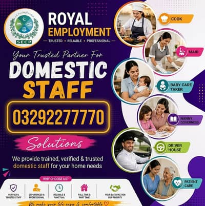 Maids / House Maids / cook / House chef / Baby Sitter maids available