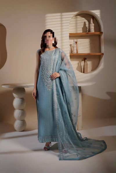 Maryam's Noir Luxe Premium Embroidered 3-Piece suit