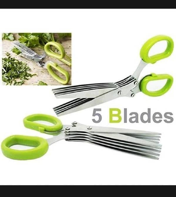 T   Kitchen Scissors, 5 Layer Stainless Steel Scissors vegetable cutter chopper Kitchen Knives(No brush, Only Scissor)