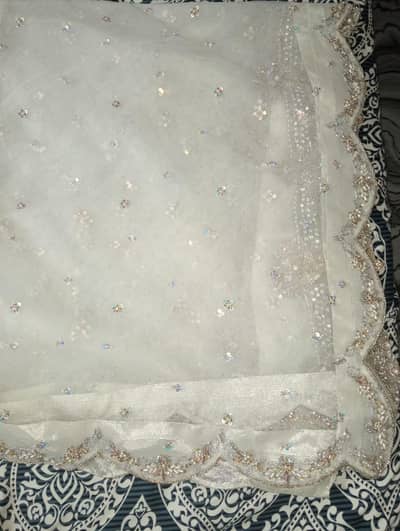 White Bridal Maxi Walima Dress - Full Heavy - 1 time used