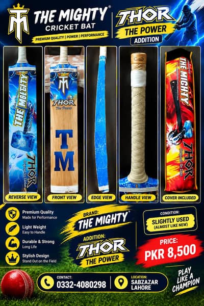 The Mighty THOR Cricket Bat – Almost New Condition – Rs. 8,500