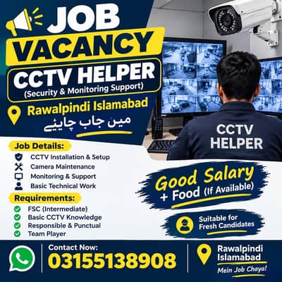 cctv job need ha helper ki