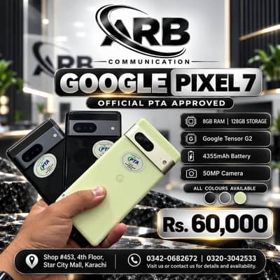 Google Pixel 7 - 8GB RAM - 128GB Storage - Official PTA Approved