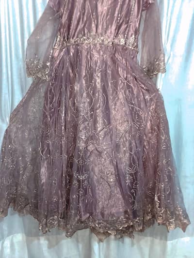 Lavender Sequin & Embroidered Net Maxi Dress