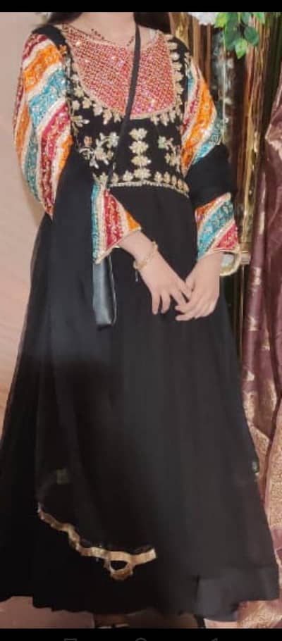black pure shiffon maxi