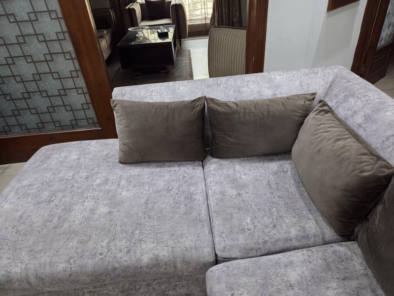L shape sofa,central table & sethi 3