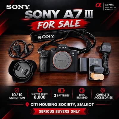 Sony A7 III Full Frame Camera | 10/10 Condition | 8000 Shutter Count