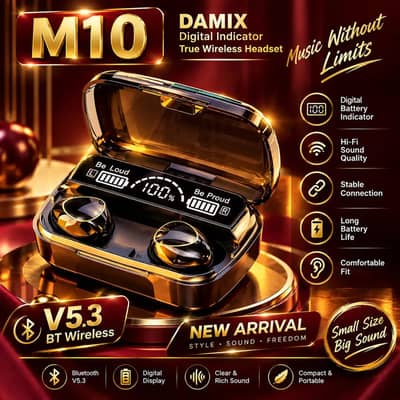 `M10 Earbuds - Power Bank Case - LED Display - Free Delivery`