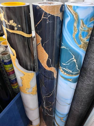 marbal stekar , wallpaper, Roller blinds, curtains, frost paper,