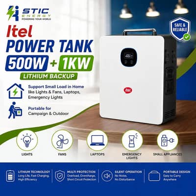 Itel Power Tank 500W + 1KW Lithium Backup