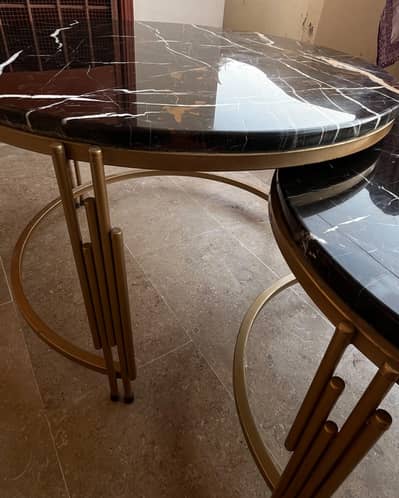 2 marble coffee tables