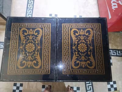 Black Glass Railing Center Table Set for Sale