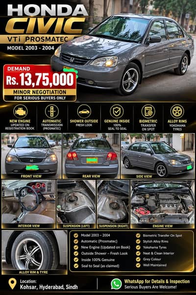 Honda Civic Prosmetic 2003-4 Excellent Condition