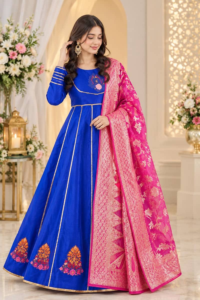 Raw silk Embalished Frock - Eastern - 1120928510
