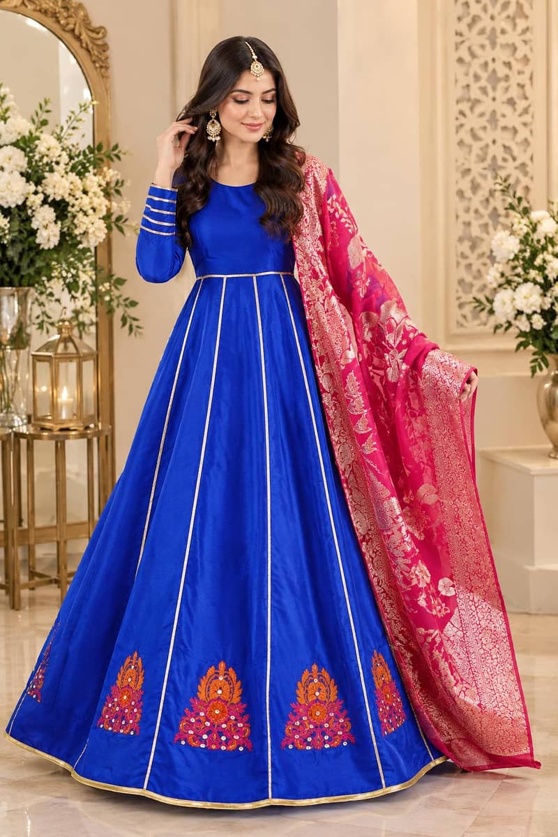 Raw silk Embalished Frock - Eastern - 1120928510