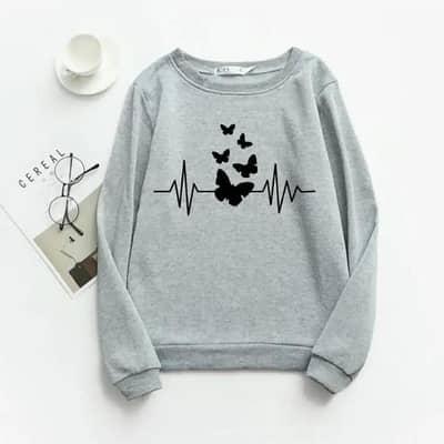 Women's Stitched fleece printed sweatshirt