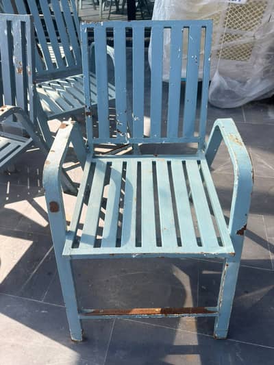 Set of 12 Blue Metal Chairs – Rs. 2,800 Per Chair