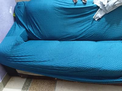 3 and 1 seater wooden sofa