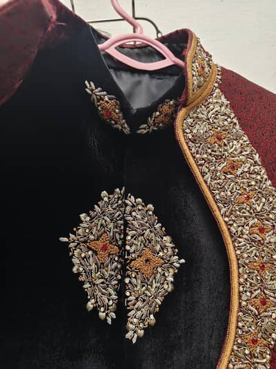 sharwani black and red