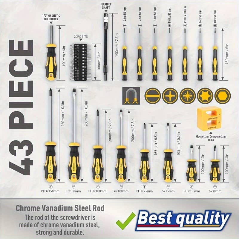 Professional Screwdriver Set | Magnetic Bits & Precision Tools 5