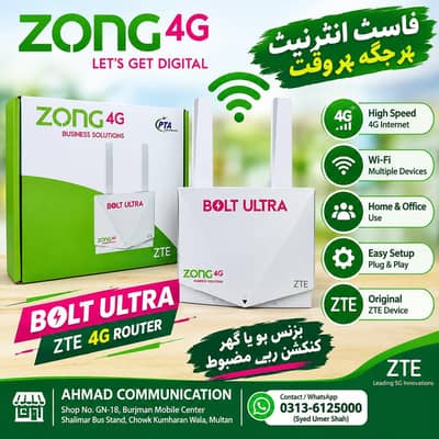 New ZonG 4G Bolt Ultra Wifi Router Model K12