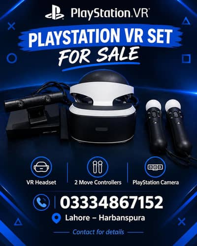 PlayStation VR Headset with Camera & 2 Move Controllers for Sale