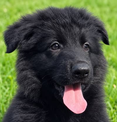 Black german shepherd puppy triple coated massive size