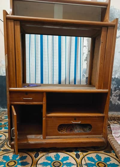 tv trolley original wood