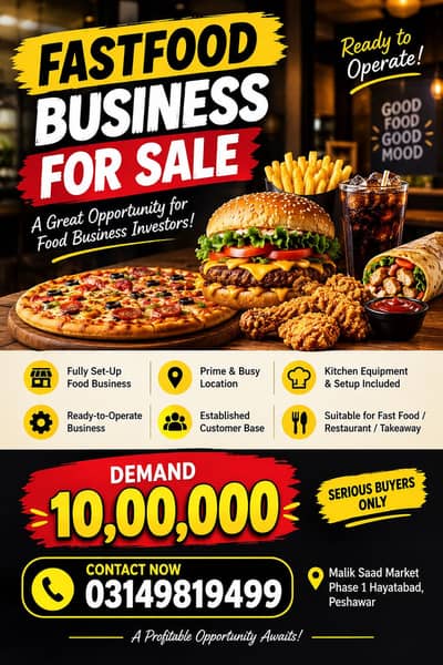 Running fastfood business for sale