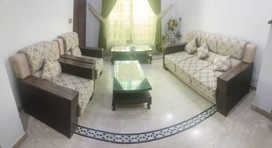 5 seater sofa set with three taali wood tables