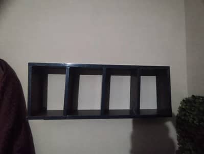 Wall Mounted Wooden Shelf - 4 Portion Rack