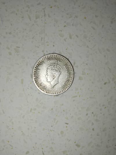 1942 British India Half Rupee Silver Coin – Original Vintage Coin