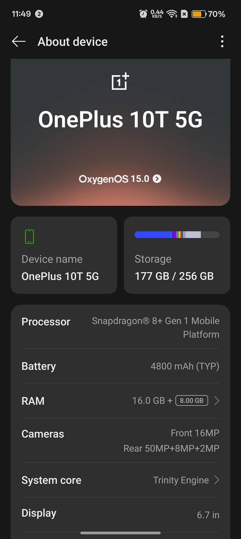 One Plus 10T 8