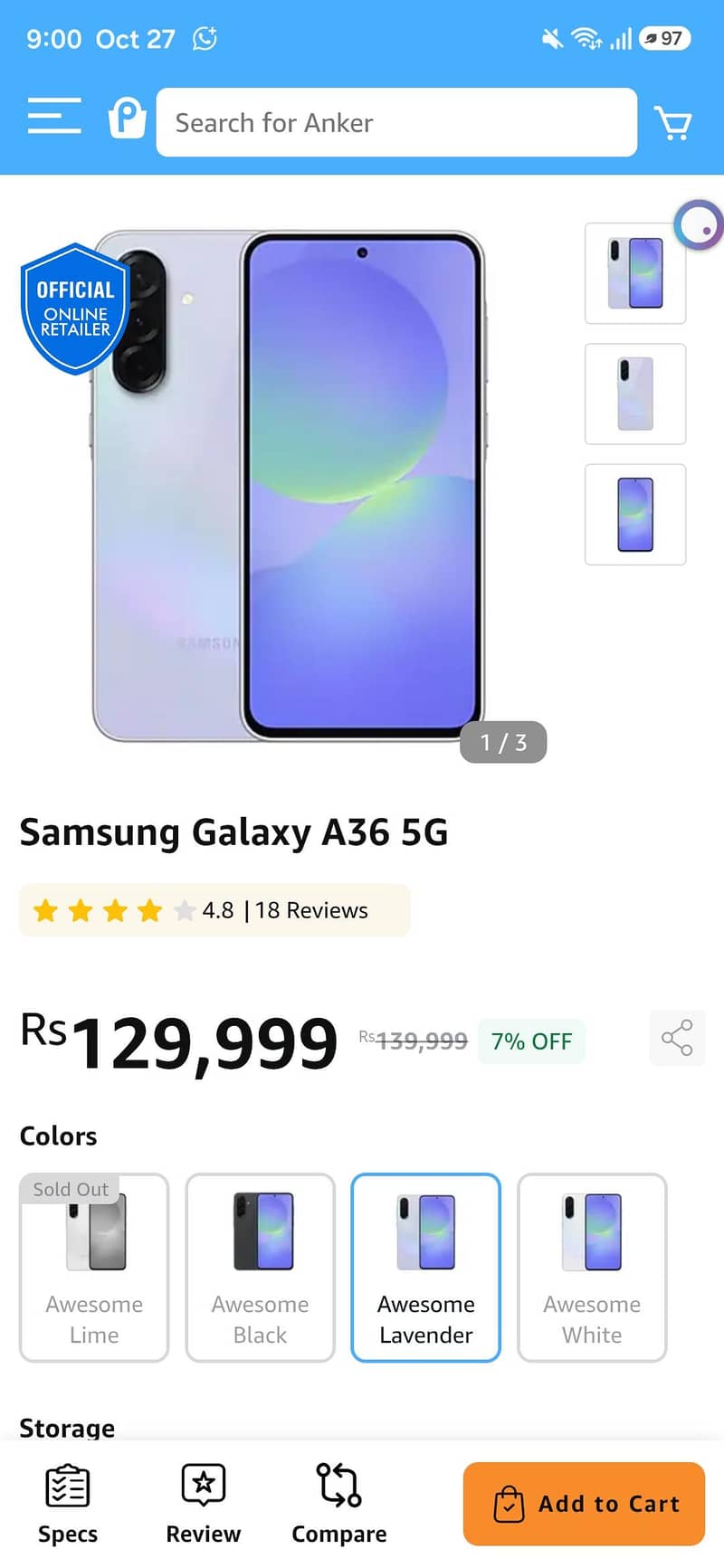 Samsung Mobile A36 6