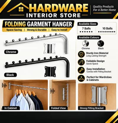 Folding Bracket (7 Balls) Almari Garments Hanger
